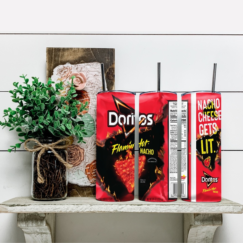 Doritos - Flamin Hot Nacho 20 Oz Skinny Sublimated Tumbler